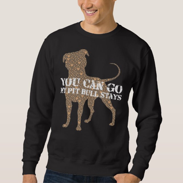 Sweatshirt Pitbull Reste que tu pars (Devant)