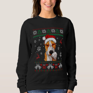 Sweatshirt Pitbull Ugly Christmas Dog Santa Hat Xmas Dog