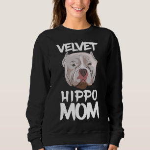 Sweatshirt Pitbull Velvet Hippo Chien Maman