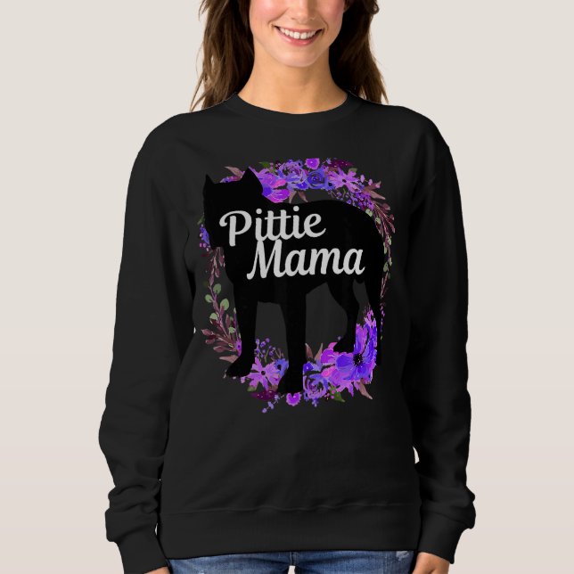 Sweatshirt Pittie Mama Pitbull Pit Bull Chien Maman 2 (Devant)