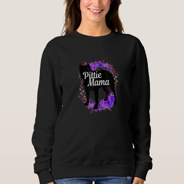 Sweatshirt Pittie Mama Pitbull Pit Bull Chien Maman Mère (Devant)