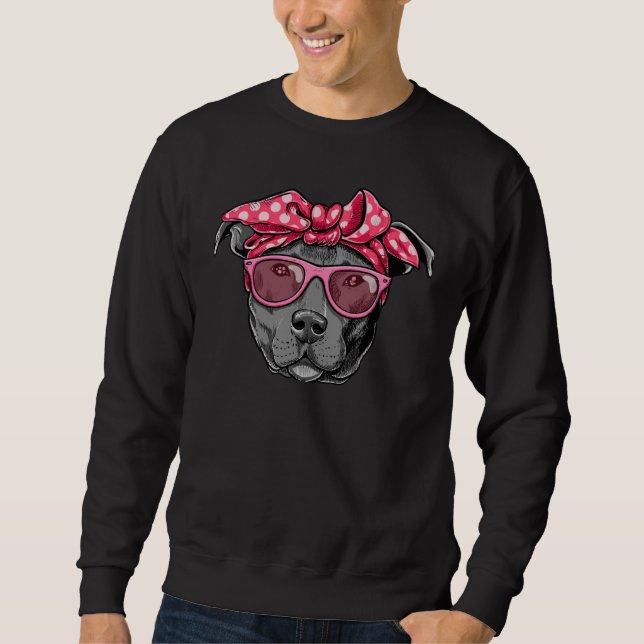 Sweatshirt PITTIE MOM Women  Cool Pitbull Dog (Devant)