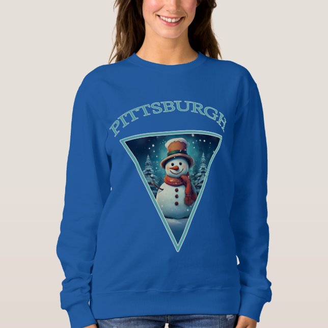 Sweatshirt Pittsburgh Christmas Snowman (Devant)