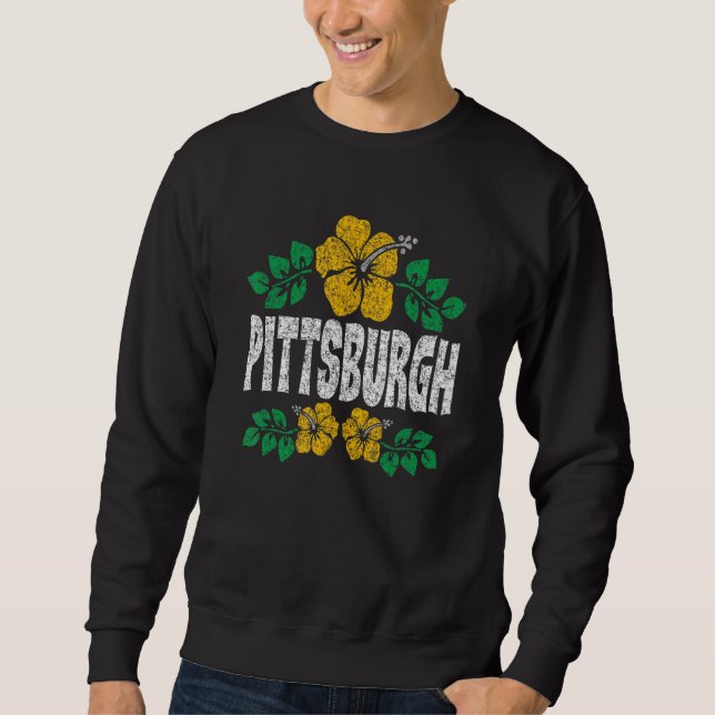 Sweatshirt Pittsburgh Flowers Distressed Color Print (Devant)