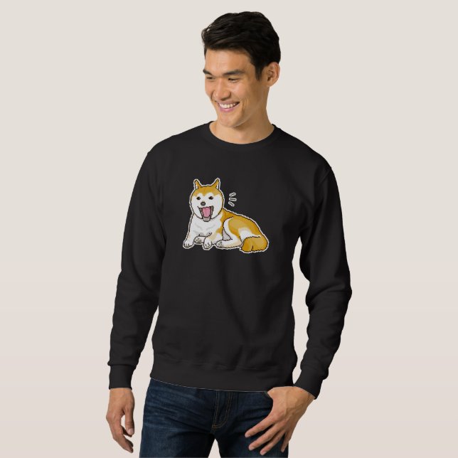 Sweatshirt Pixelart de Chien Shiba Inu (Devant entier)