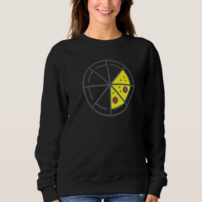 Sweatshirt Pizza 3 Slices Cheese Pepperoni Funny Geometric Fo (Devant)