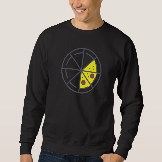 Sweatshirt Pizza 3 Slices Cheese Pepperoni Funny Geometric Fo (Devant)