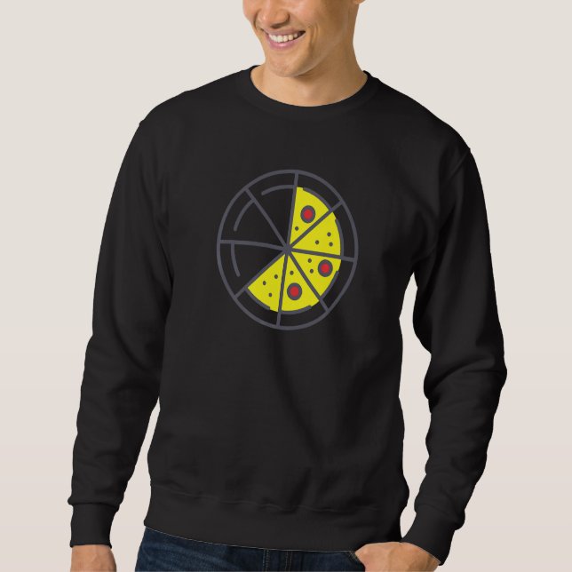 Sweatshirt Pizza 5 Slices Cheese Pepperoni Funny Geometric Fo (Devant)