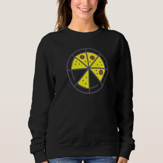 Sweatshirt Pizza 6 Slices Cheese Pepperoni Funny Geometric Fo