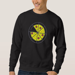 Sweatshirt Pizza 7 Tranches Fromage Pepperoni Drôle Géométriq
