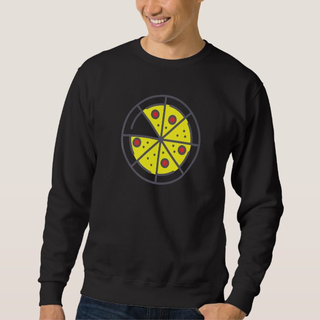Sweatshirt Pizza 7 Tranches Fromage Pepperoni Drôle Géométriq (Devant)