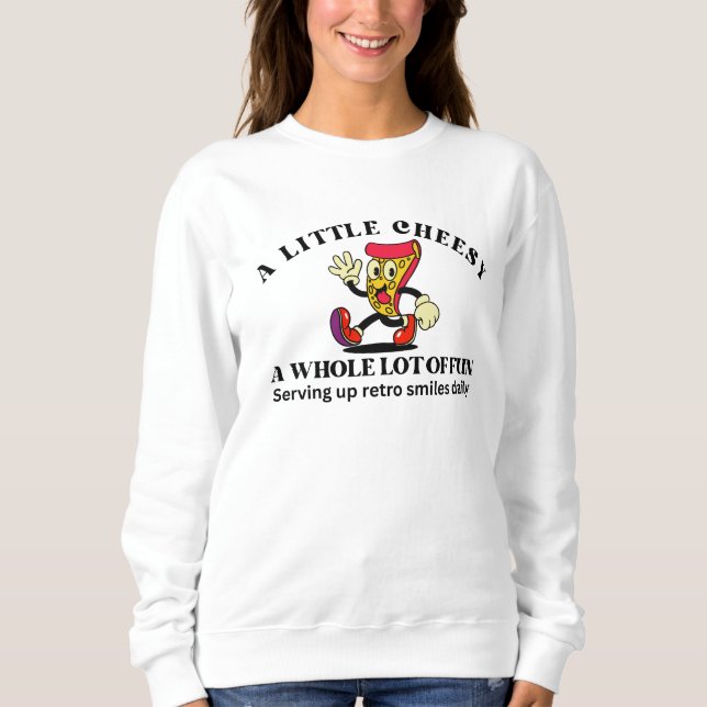 Sweatshirt Pizza Dessin Animé Rétro Vintage  (Devant)
