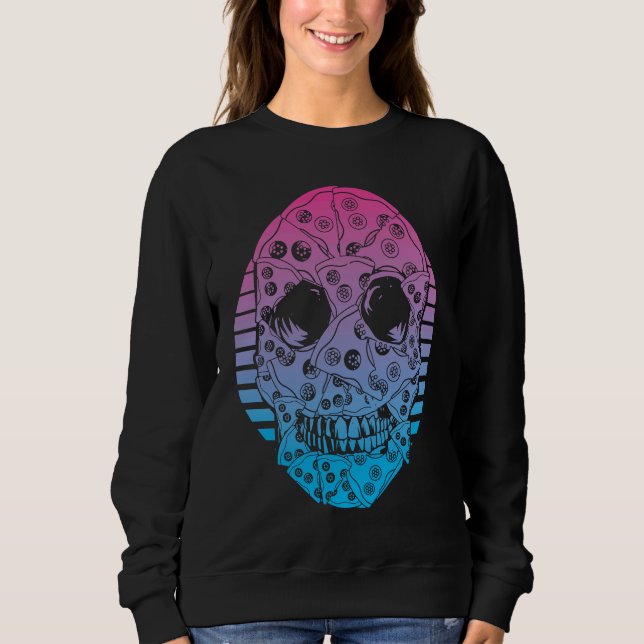 Sweatshirt pizza esthétique Vaporwave (Devant)