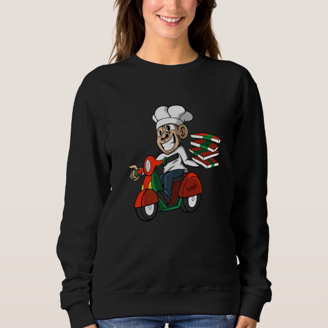 Sweatshirt Pizza Monkey Service de livraison Pizza Deliv (Devant)