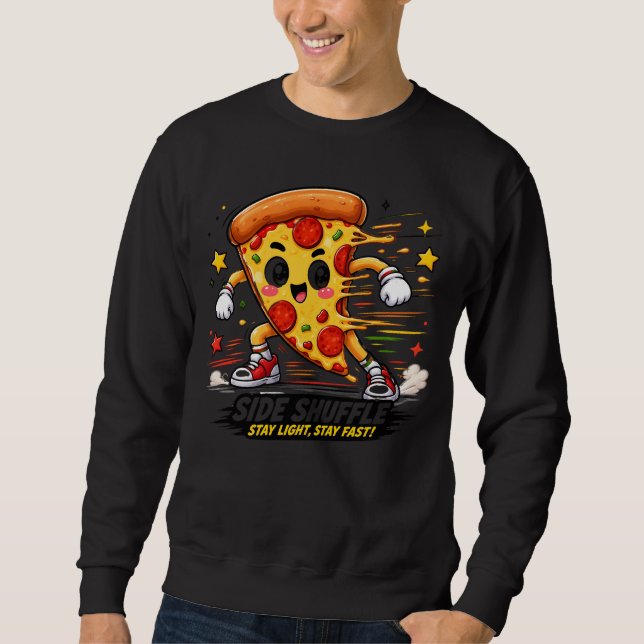 Sweatshirt Pizza Pepperoni Mignon Mascotte de Dessin Animé po (Devant)