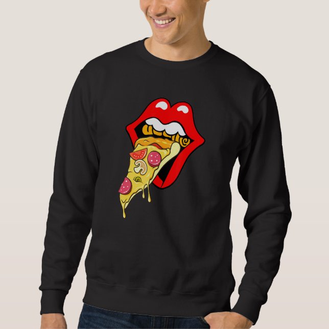 Sweatshirt Pizza Red Lips Restauration rapide (Devant)