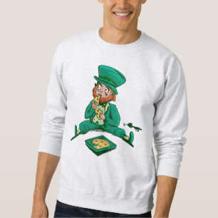 Sweatshirt pizza st patrick leprechaun
