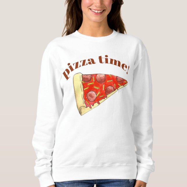 Sweatshirt Pizza Time Pepperoni Fromage New York Slice Foin (Devant)