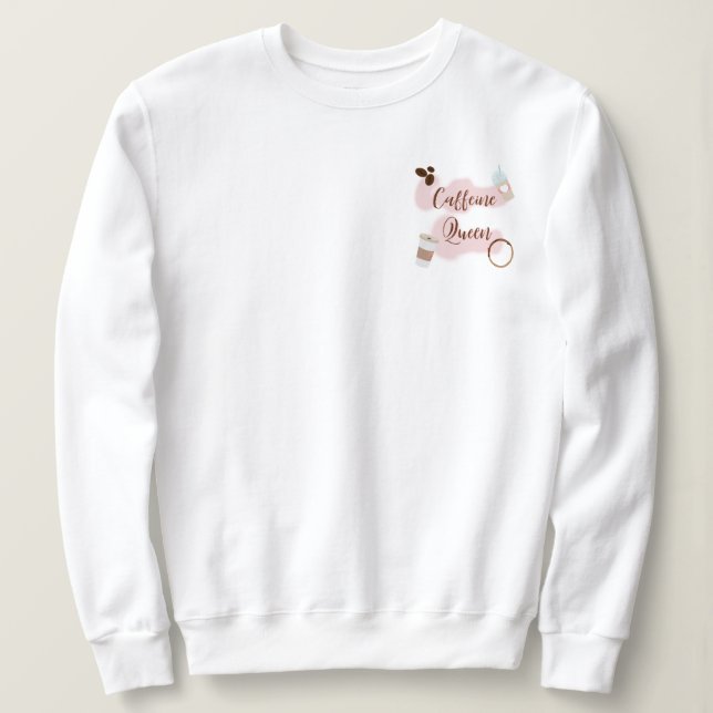 Sweatshirt placement de poche de la reine de caféine (Design devant)