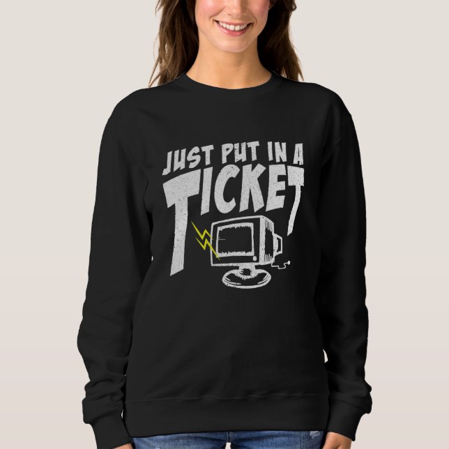 Sweatshirt Placez Juste Dans Un Billet I Ordinateur Bureau D' (Devant)