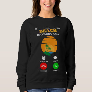 Sweatshirt Plage Appel entrant Vacances été Sunset Meme Co
