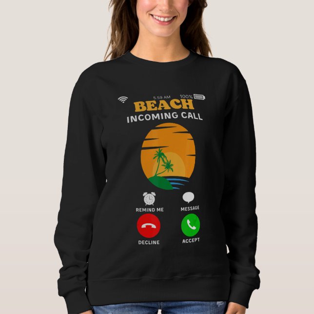 Sweatshirt Plage Appel entrant Vacances été Sunset Meme Co (Devant)