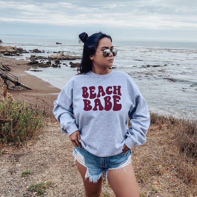 Sweatshirt Plage Babe Rouge foncé Correspondant Bachelorette  (Créateur téléchargé)