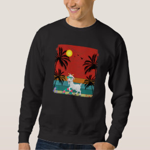 Sweatshirt Plage Cocotier Arbre Retro chèvre graphique été