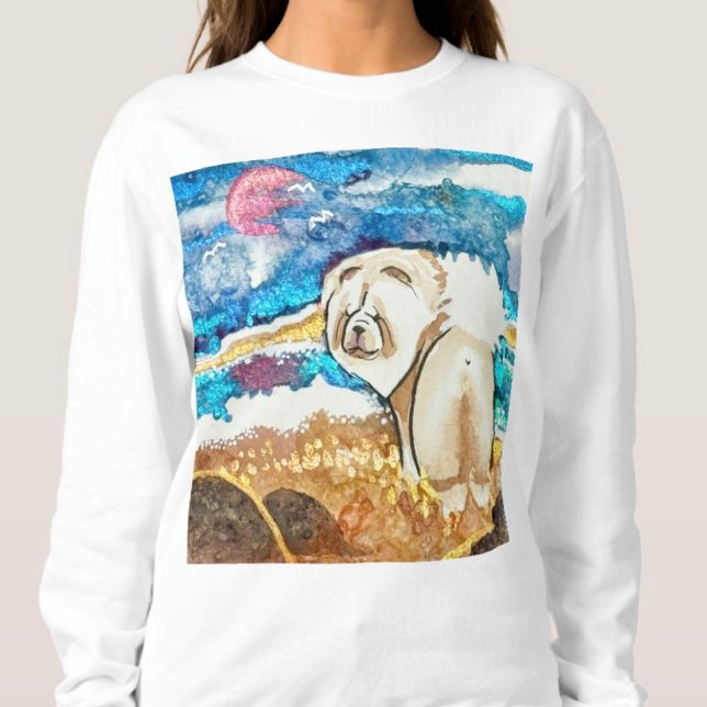 Sweatshirt PLAGE DE REPOS FACE crème chow (Créateur téléchargé)