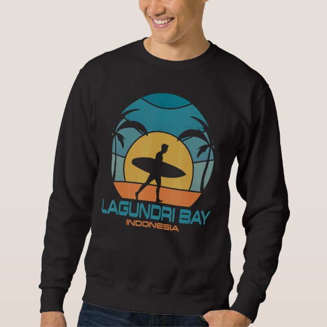 Sweatshirt Plage de surf de Lagundri Plage de surf Rétro Surf (Devant)