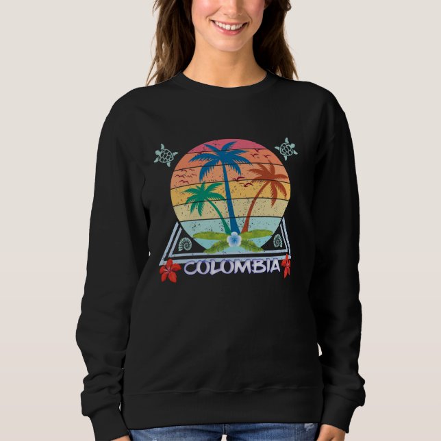 Sweatshirt Plage de Tortue de mer Palms de Colombie Sun Bogot (Devant)