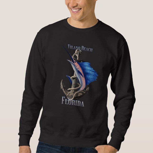 Sweatshirt Plage de Vilano Floride Espadon Marlin Ocean Fishi (Devant)