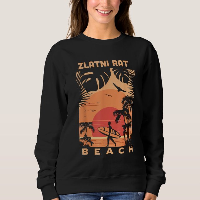Sweatshirt Plage de Zlatni Rat Coucher de soleil Vacances d'é (Devant)