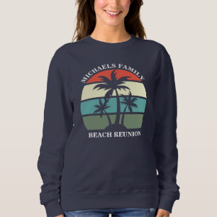 Sweatshirt Plage Famille Réunion Coucher de soleil Palmier Pe