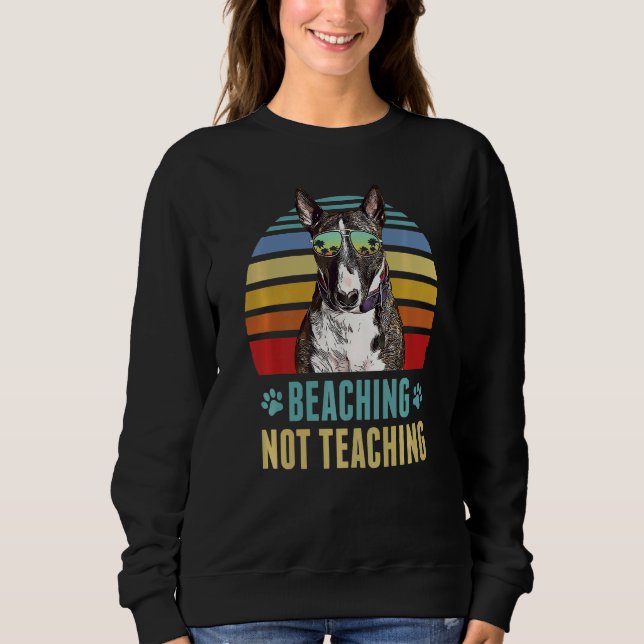Sweatshirt Plage non enseigner Miniature Bull Terrier Chien (Devant)