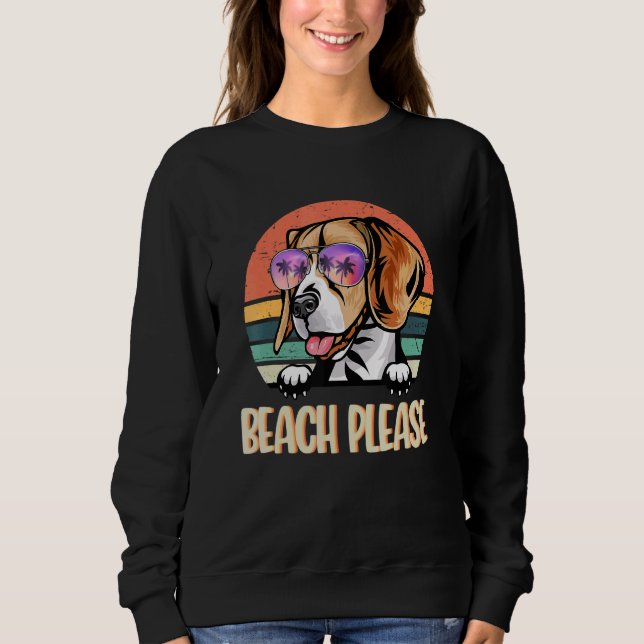 Sweatshirt Plage S'Il Vous Plaît Beagle Hawaii Beach Bonjour  (Devant)