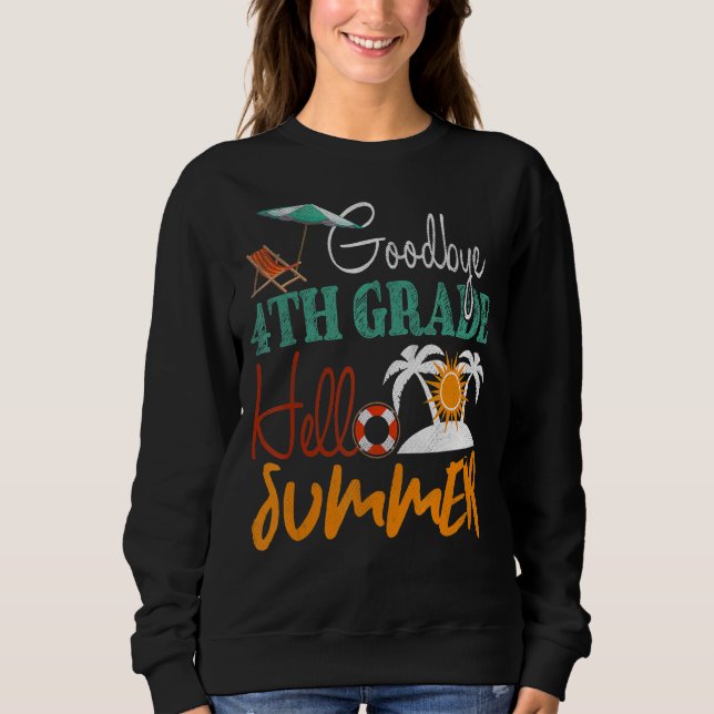 Sweatshirt Plage Soleil Jour De L'École Joyeux Dernier Bye 4e (Devant)