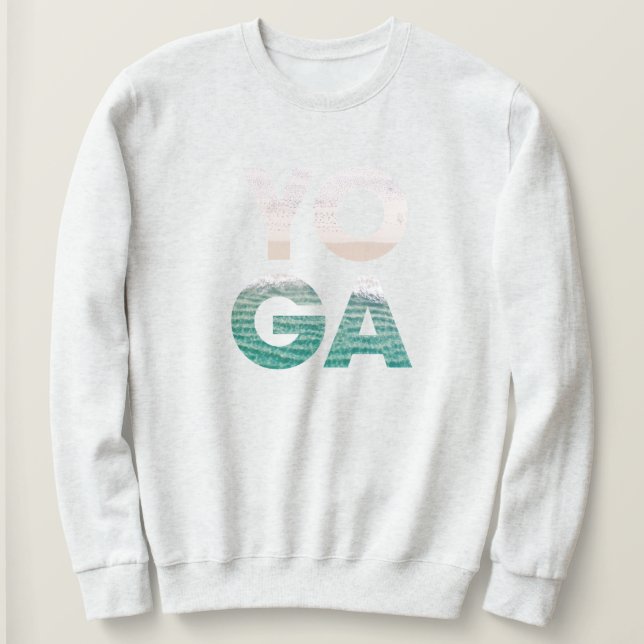 Sweatshirt Plage Yoga La Scène Côtière (Design devant)