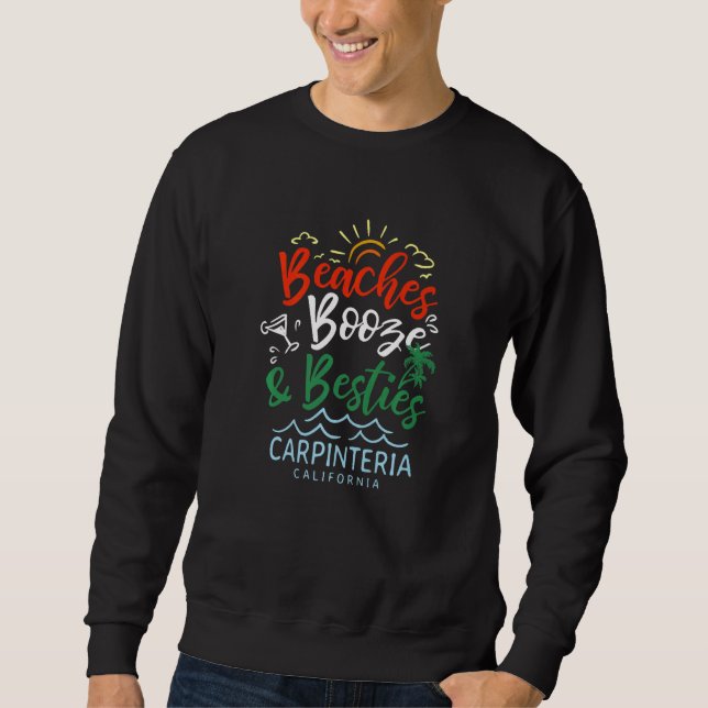 Sweatshirt Plages Alcool Et Meilleures Amies Carpinteria Été  (Devant)