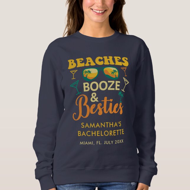Sweatshirt Plages de fête de fiançailles Alcool Meilleures am (Devant)