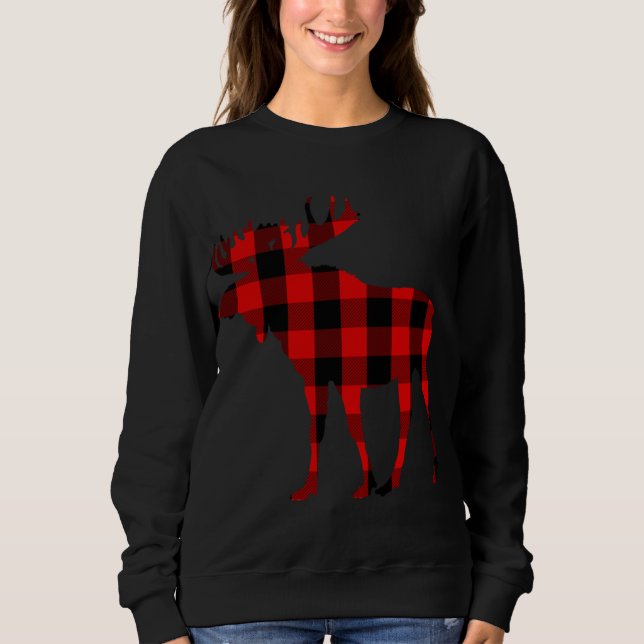 Sweatshirt Plaid rouge de Moose Buffalo (Devant)