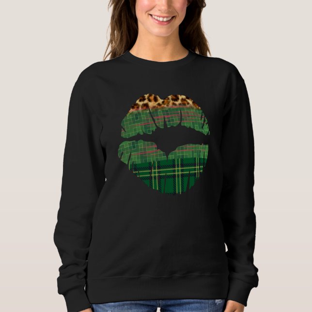 Sweatshirt Plaid Shamrock Kiss Me For Luck St Patrick's Day (Devant)