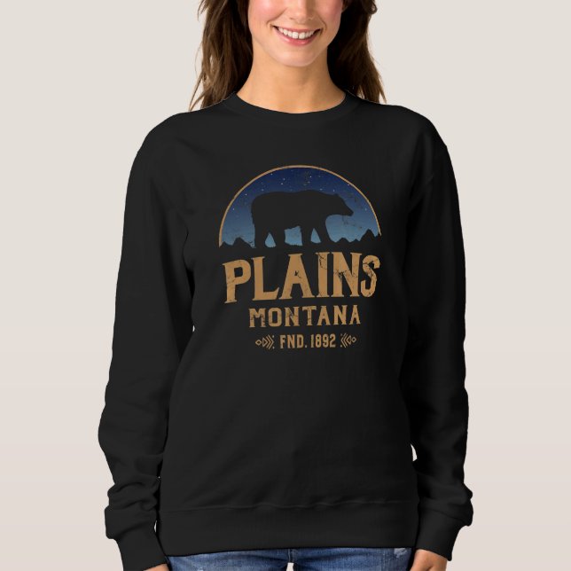 Sweatshirt Plains Montana MT Big Sky Country Bear & Mountains (Devant)