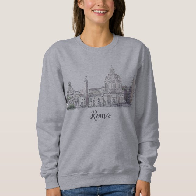 Sweatshirt Plan d'architecture du centre historique de Rome I (Devant)