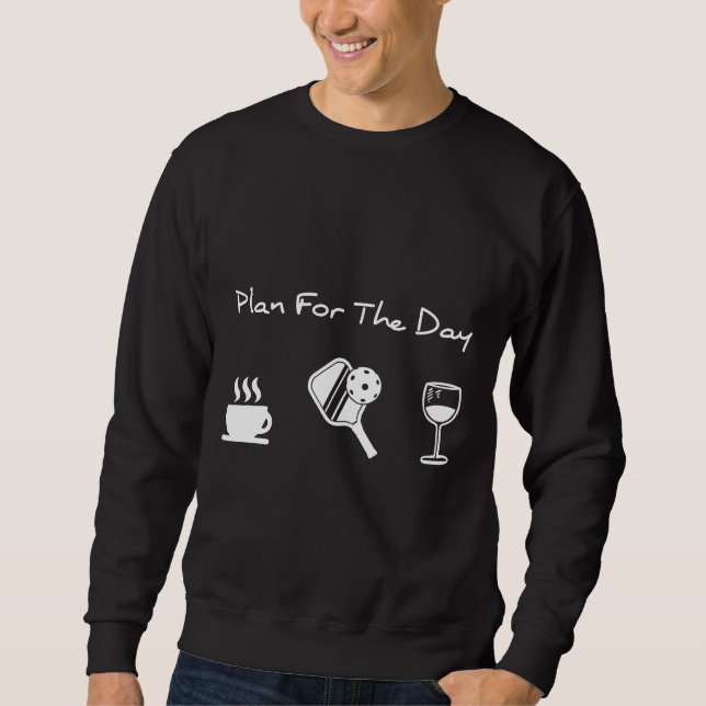 Sweatshirt Plan De Pickleball Pour Le Vin De Pickleball Café  (Devant)