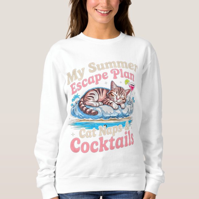 Sweatshirt Plan d'évasion estivale pour chat - Femmes de la p (Devant)