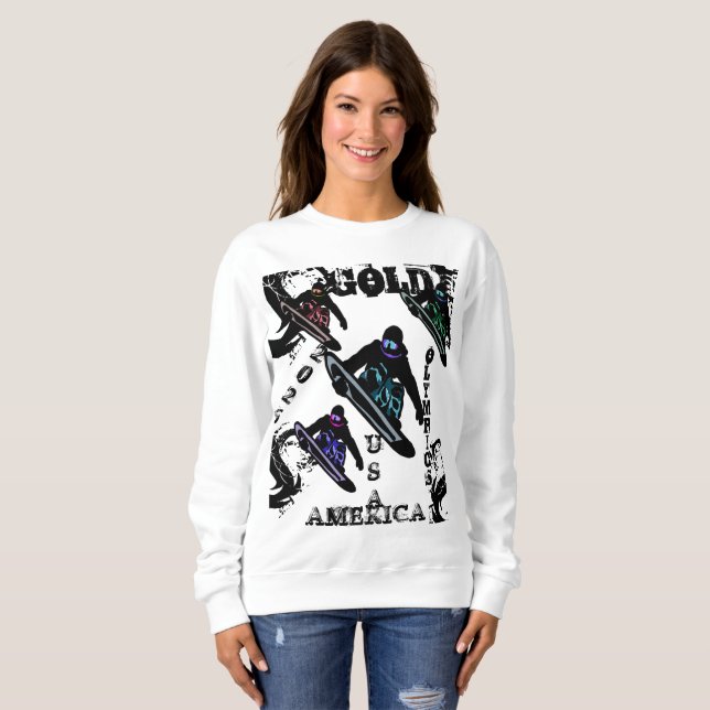 SWEATSHIRT PLANCHES À NEIGE  (Devant entier)