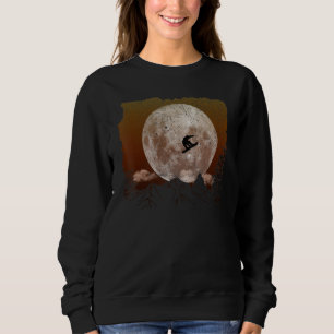 Sweatshirt Planchiste Freestyle Lune Skieur Montagnes Neige V