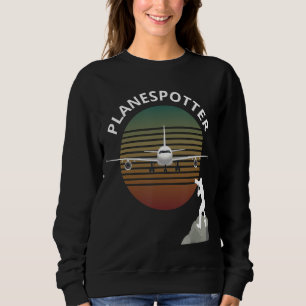 Sweatshirt Planespotter Pilote Aéronef Regardant la compagnie