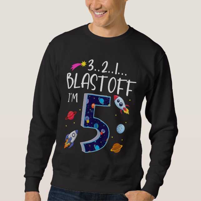 Sweatshirt Planètes du système solaire pour enfants Cinq 5 an (Devant)
